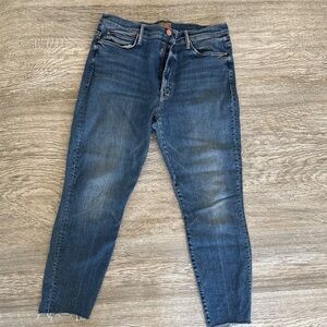 MOTHER Stunner Skinny Ankle sz 33  Cropped Jeans walking on coals